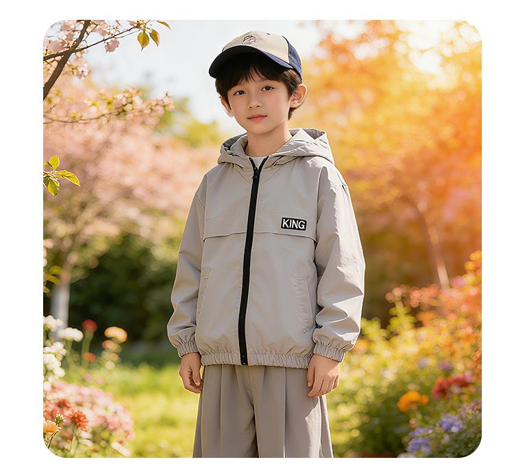 New Spring Jacket for Boys, Comfortable Zipper Hooded Cardigan, Outdoor Trendy Children's Clothing