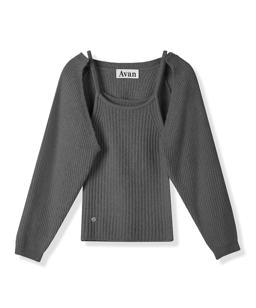 Avandress Adel Bolero Cardigan Knit Set Black