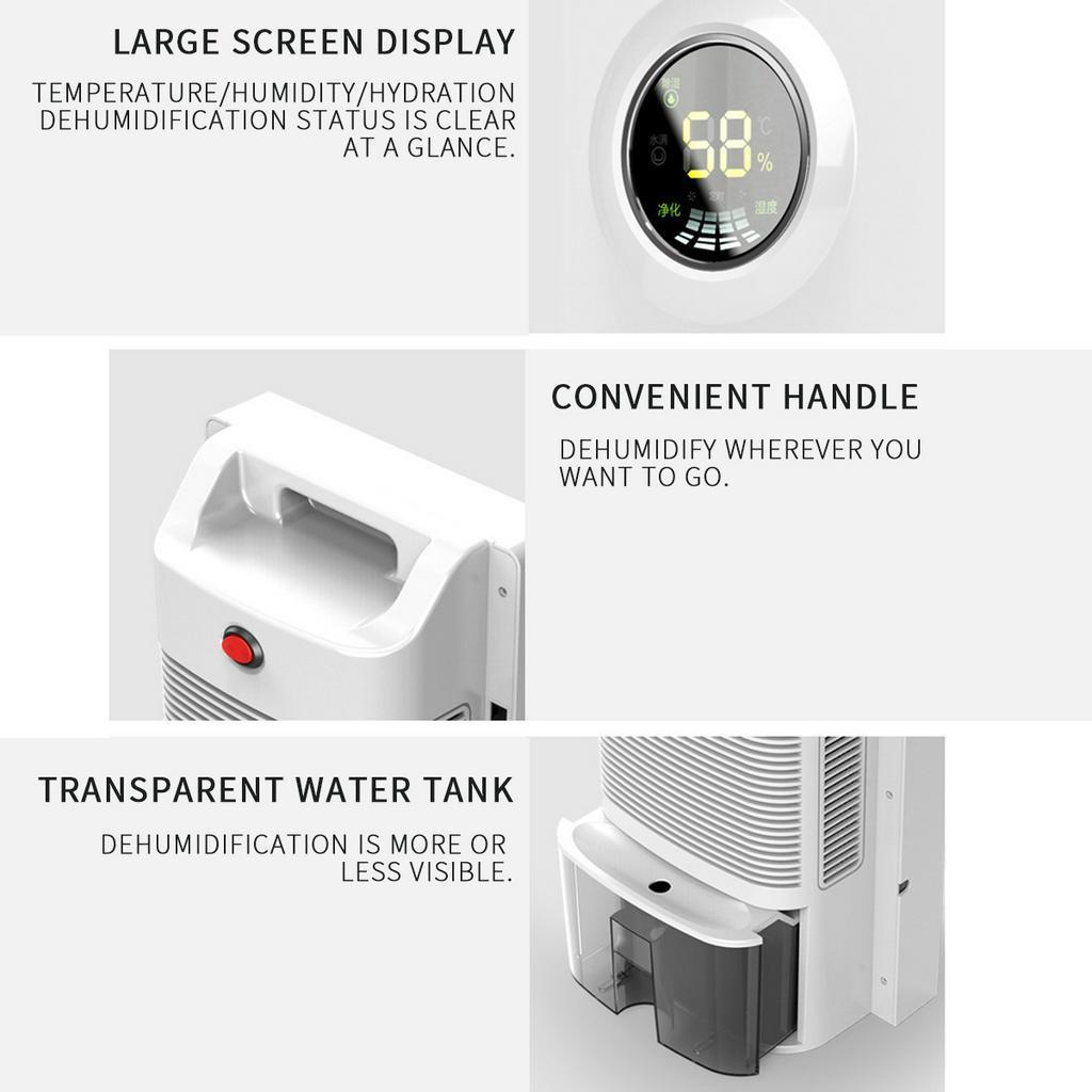 100W 2.2L Portable Mini Dehumidifier Office Home Basement Dehumidifier Air Dryer Mute Remote Control Timing Automatic Defrost