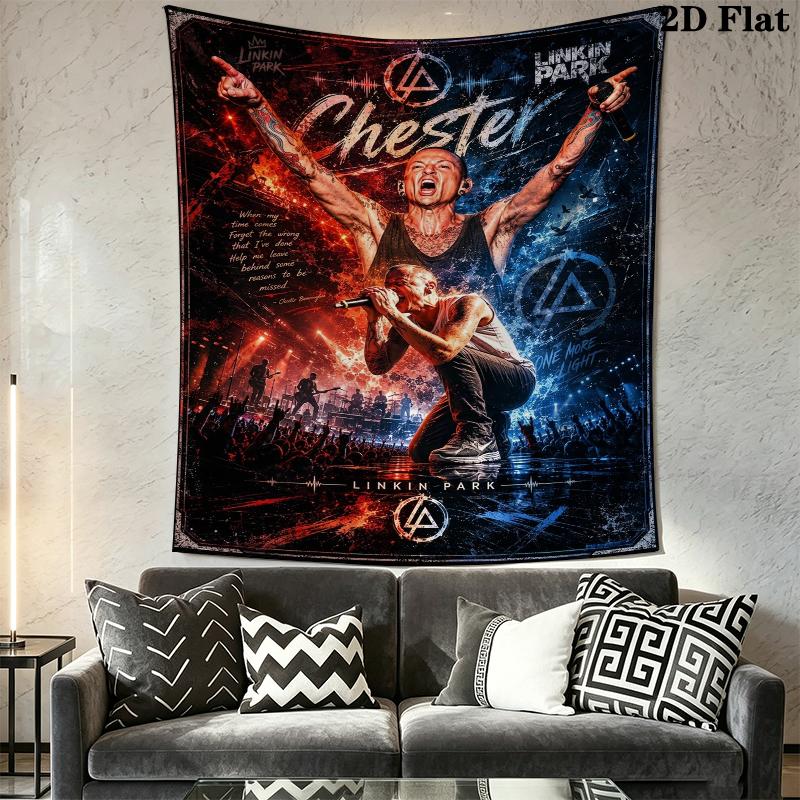 Linkin Park Wall Tapestry Aesthetic Wall Hanging Printed Fabric Blanket Decorative Tapestries for Bedroom Living Room Home Decor