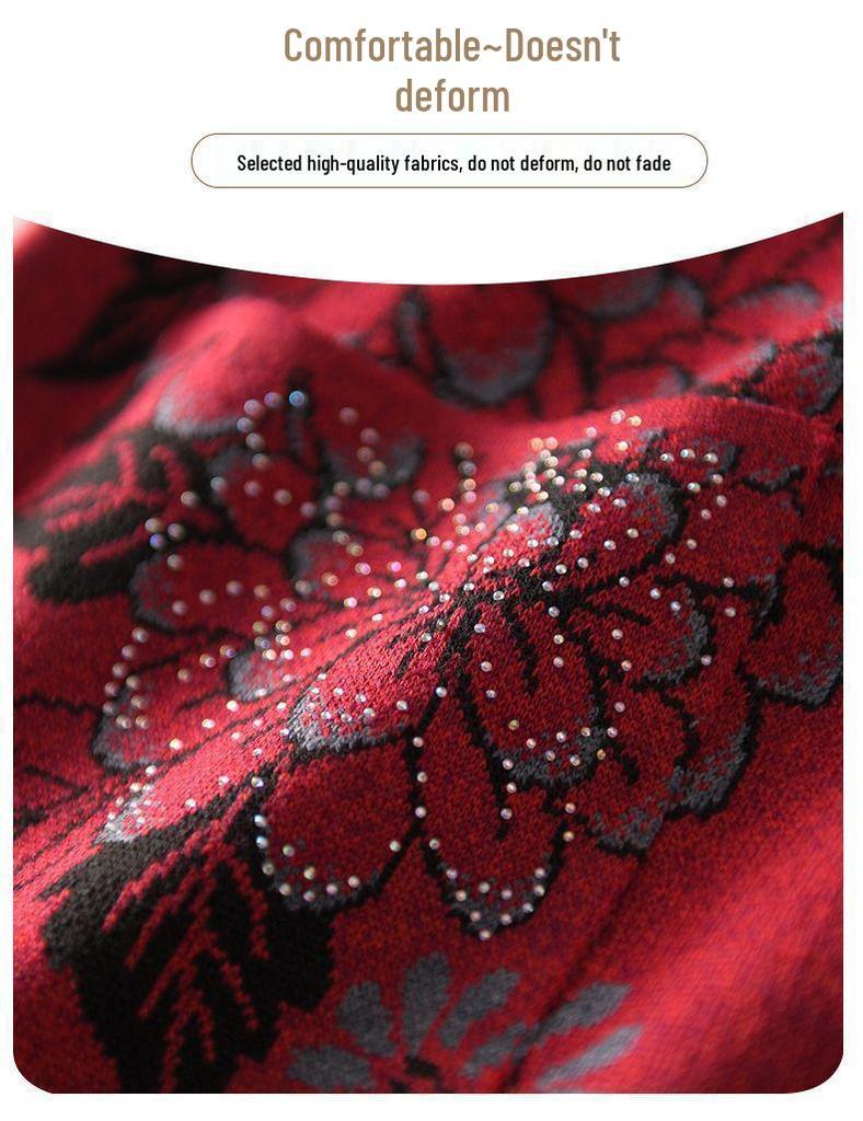 Grandma's Cozy Knit Cardigan: Spring & Autumn Loose Long-Sleeved Sweater for Elderly Women