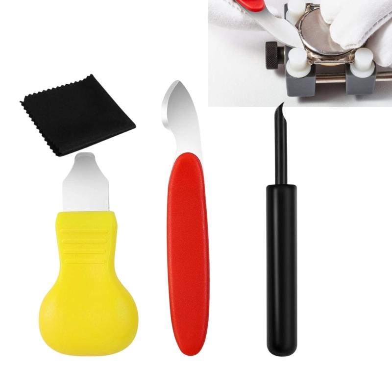 4Pcs Watch Case Opener Set Professional Chromium Steel Watch Back Cover Remover Tool For Battery Replacement And Repair