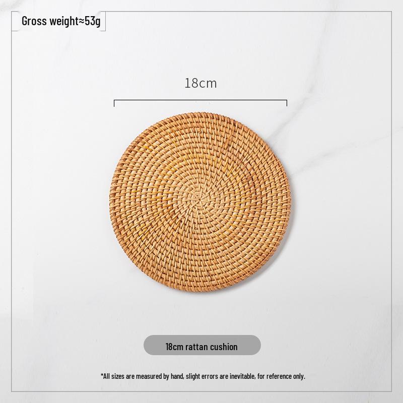 Vietnamese Rattan Tea Coaster Set: Autumn-Inspired Insulating Mats for Tea Ceremony and Kung Fu Tea Set Accessories