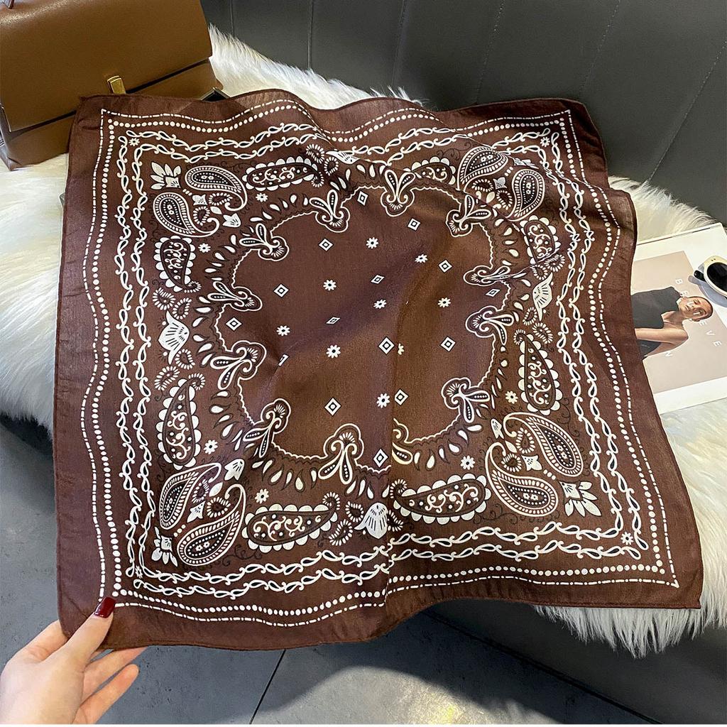 Luxury Square Silk Scarf For Women Hijab Hair Bands Neckerchief Paisley Satin Shawl Ribbon Headband Fashion Wraps Bandana