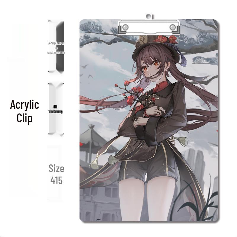 Anime Style Acrylic Clipboard and File Folder with Thickened Writing Pad