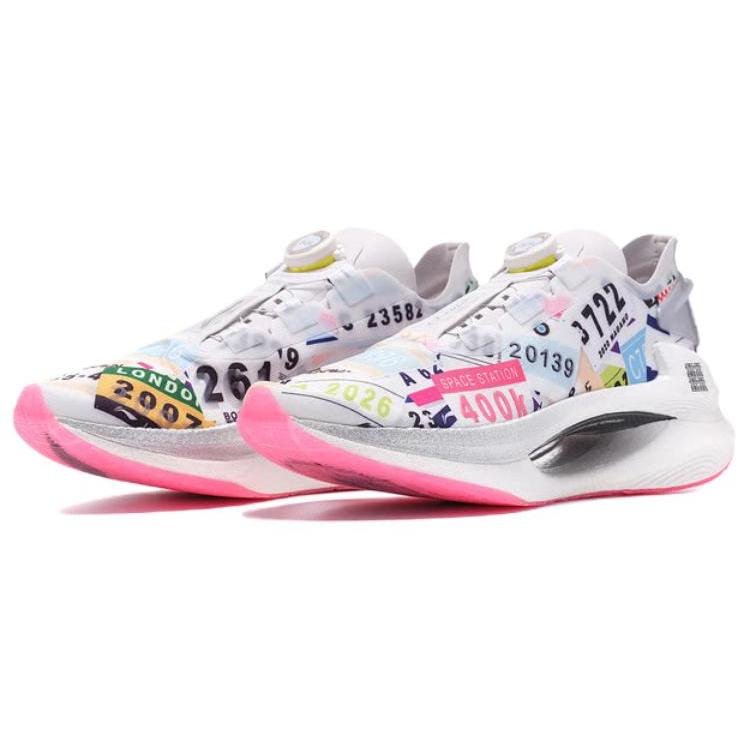 New LiNing Shadow 1.0 Cushioning Low top Running Shoes Women's Pink White ARRS010-1