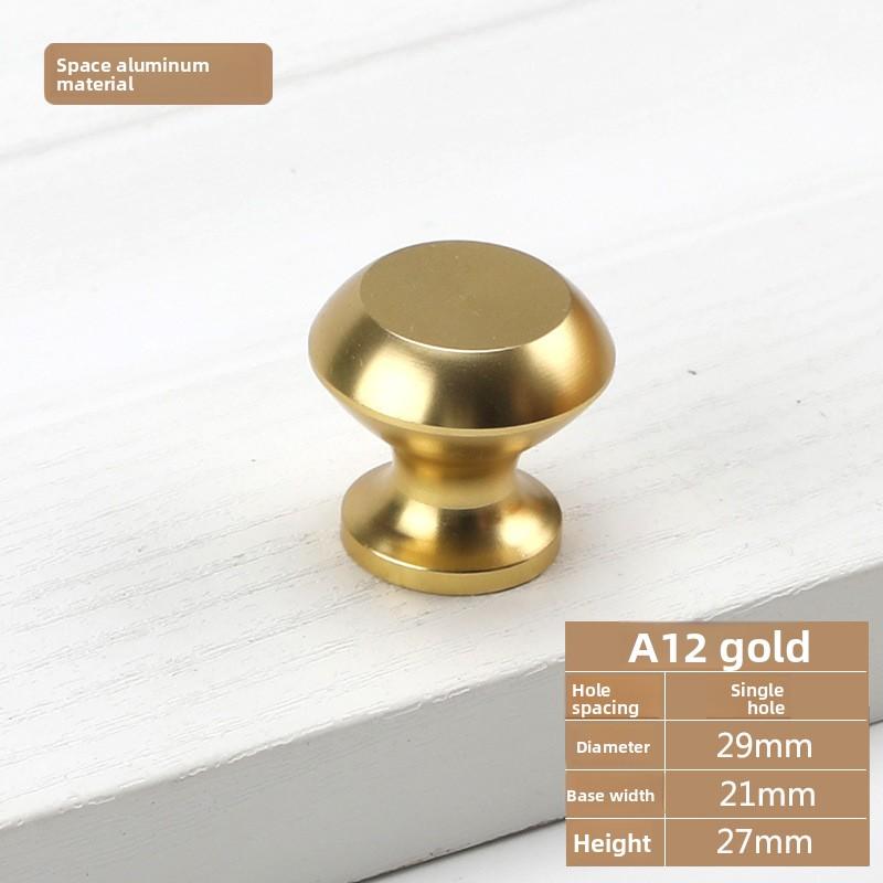 Simple Knurled Cabinet Drawer Knob Round Gold Door Handle Portable Single Hole Design Furniture Accessories for Home