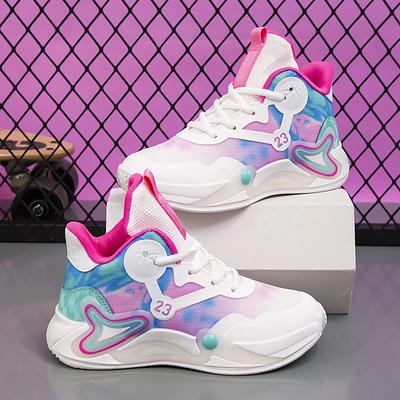 Kinder Basketballschuhe Jungen Sneaker Atmungsaktives Mesh Mädchen Ballerinas Rutschfeste Kinder Trainingssportschuhe Outdoor Sportschuh