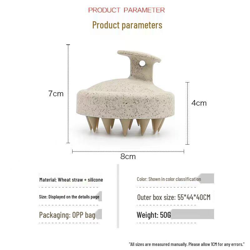 Round Silicone Scalp Shampoo & Massage Brush - Anti-itch Meridian Dredging Comb for Scalp & Pet Cleaning