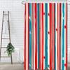 Watercolor Stripe & Star Shower Curtain 1Pc With 12 Hooks For Bathroom Home Decor Polyester 2D Flat Print 70.8X70.8 Inch