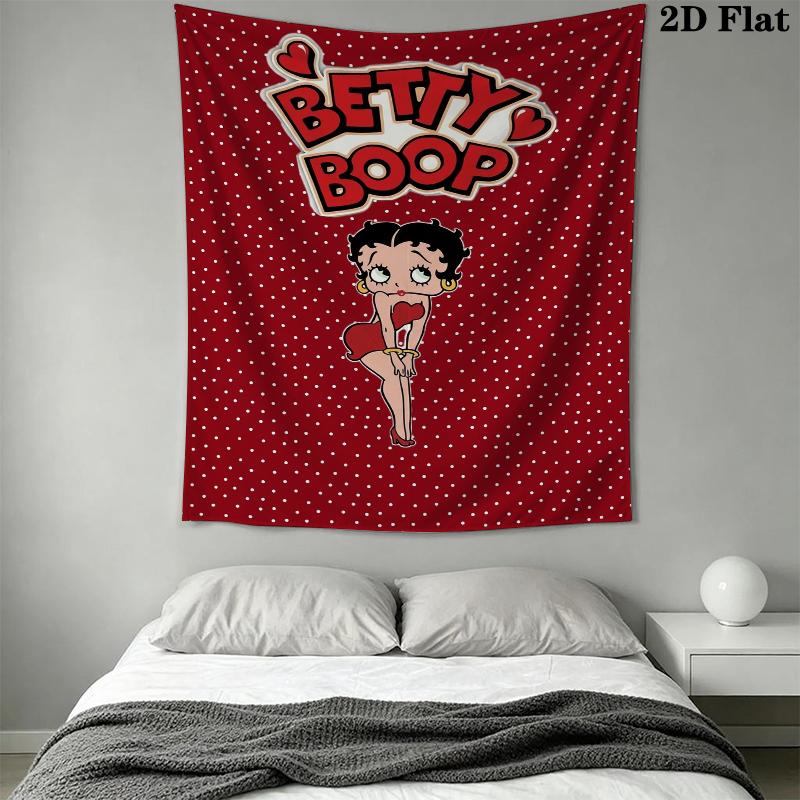 betty boop Wall Tapestry Aesthetic Wall Hanging Printed Fabric Blanket Decorative Tapestries for Bedroom Living Room Home Decor