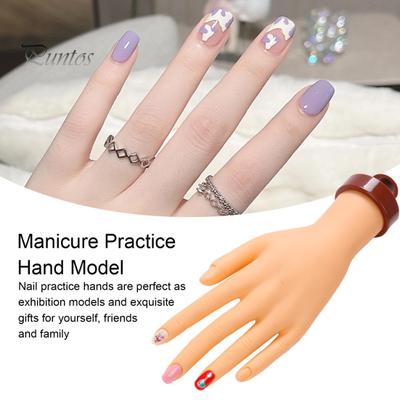 Maniküre-Übungs-Handmodell, flexibles, realistisches Nagel-Trainings-Handmodell, Nagelkunst-Werkzeug, Salonbedarf