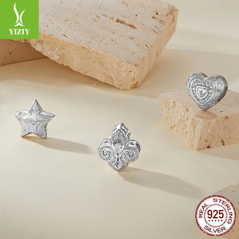 925 Sterling Silver Shining Heart Beads, Love Tree Of Life Diy Bracelet Accessories Valentine'S Day Series