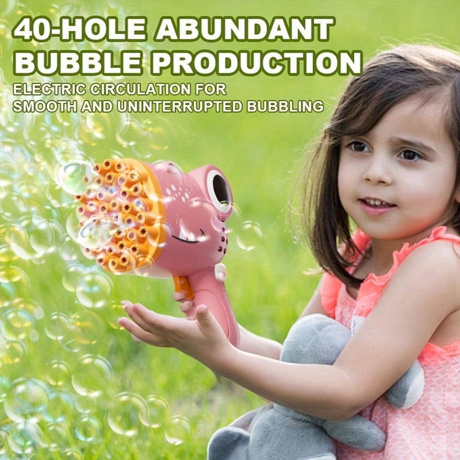40 Hole Children's Electric Bubble Gun Toy, A Large Number Of Colorful Bubbles, Suitable For Parties, Birthdays Outdoor Entertainment,Liquid Included.