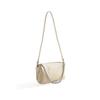Genuine Leather Women's Bag Slanted Zipper Round Bag High-end Single-shoulder Bag Chain Handbag