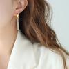 French Baguette Zircon Star Design Ear Chain: Non-Fading Titanium Steel Earrings for Girls and Best Friends