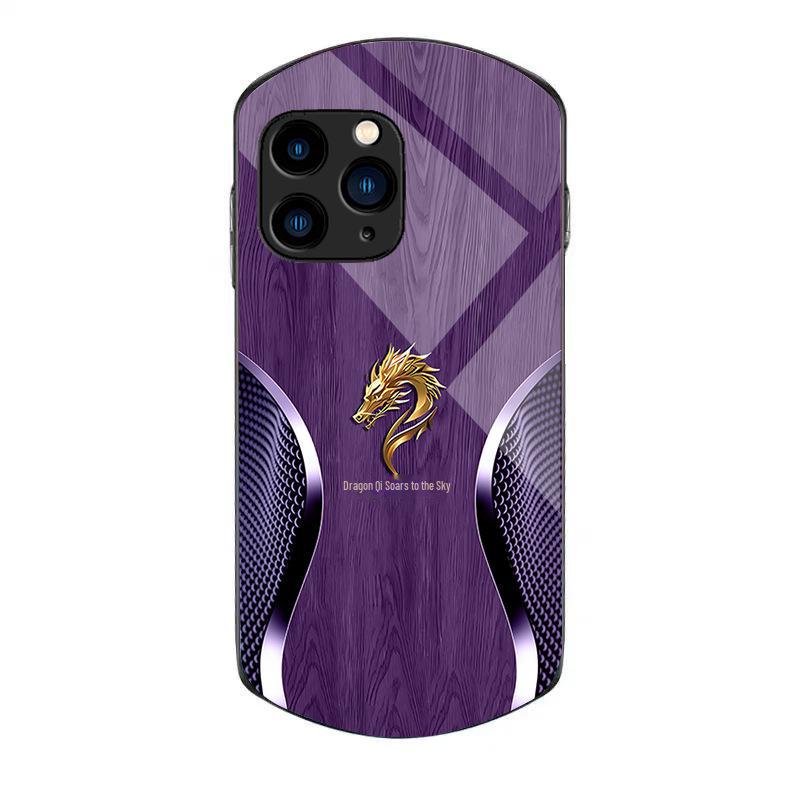 Holzmaserung iPhone XR Blue Dragon Glass Case für Apple 15 Pro, 14 Max, 13 und 11.