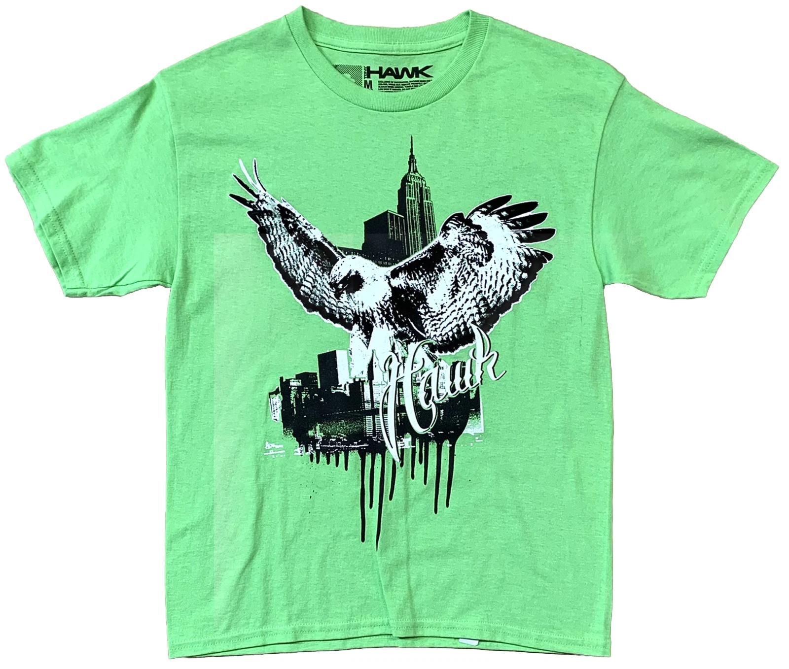 

Tony Hawk City Skyline & Hawk T-shirt Kids Size Medium Green Very Good 140