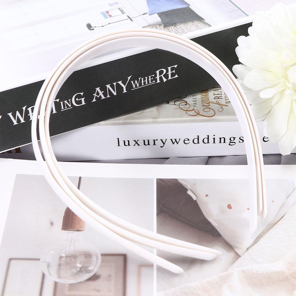 New White Women Girl Hair Accessories Plain Lady Plastic Hair Band Headband No Teeth Hairband