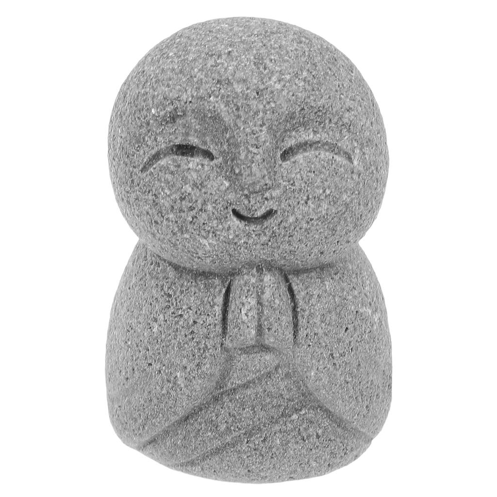 Mini Jizo Statue Japanese Buddha Feng Shui Zen Garden Decor Meditating Monk Sculpture Home Aquarium Fish Tank Decoration