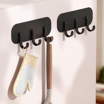 Refrigerator Magnetic Hook, Household Key, Soup Spoon, Wall Mounted Miscellaneous Sorting Rack, Door Rear Non Perforated Hook