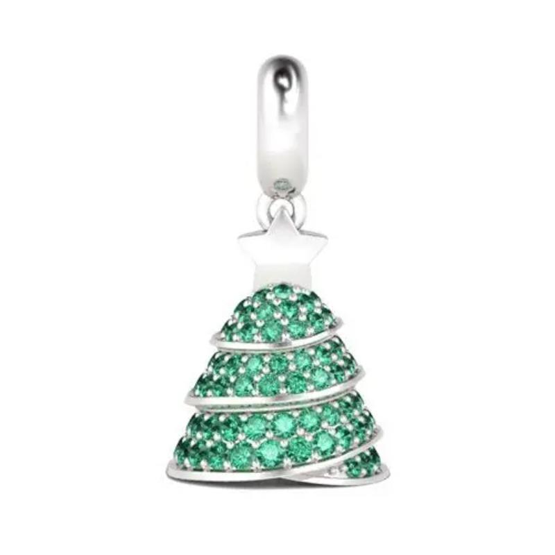 New 925 Silver Christmas Bell Elk Charm Bead DIY Bracelet Jewelry for Women
