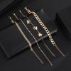 Combination Jewelry, Fashionable Golden Butterfly Adjustable Thickness Combination 4 Bracelets