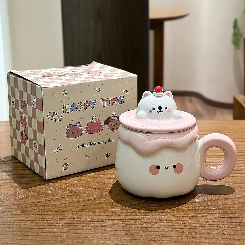 Cute Creative Pudding Mug Ceramic Coffee Cup Funny Cups Cup for Tea Unusual Mugs Personalized Gift Drinkware Christmas Beer Bar