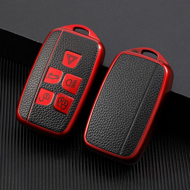 Leather TPU Car Key Cover Case Shell Holder for Land Rover Range Rover Sport Evoque Freelander2 For Jaguar XF XJ XJL XE
