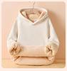 Girls' Plus Velvet Lambswool Hooded Sweatshirt - Warm, Thickened Pullover for Spring 2026 Trend