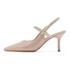3-One-word Pointed Back Empty High-heeled Sandals Women's Summer New Pointed Stiletto High Heels