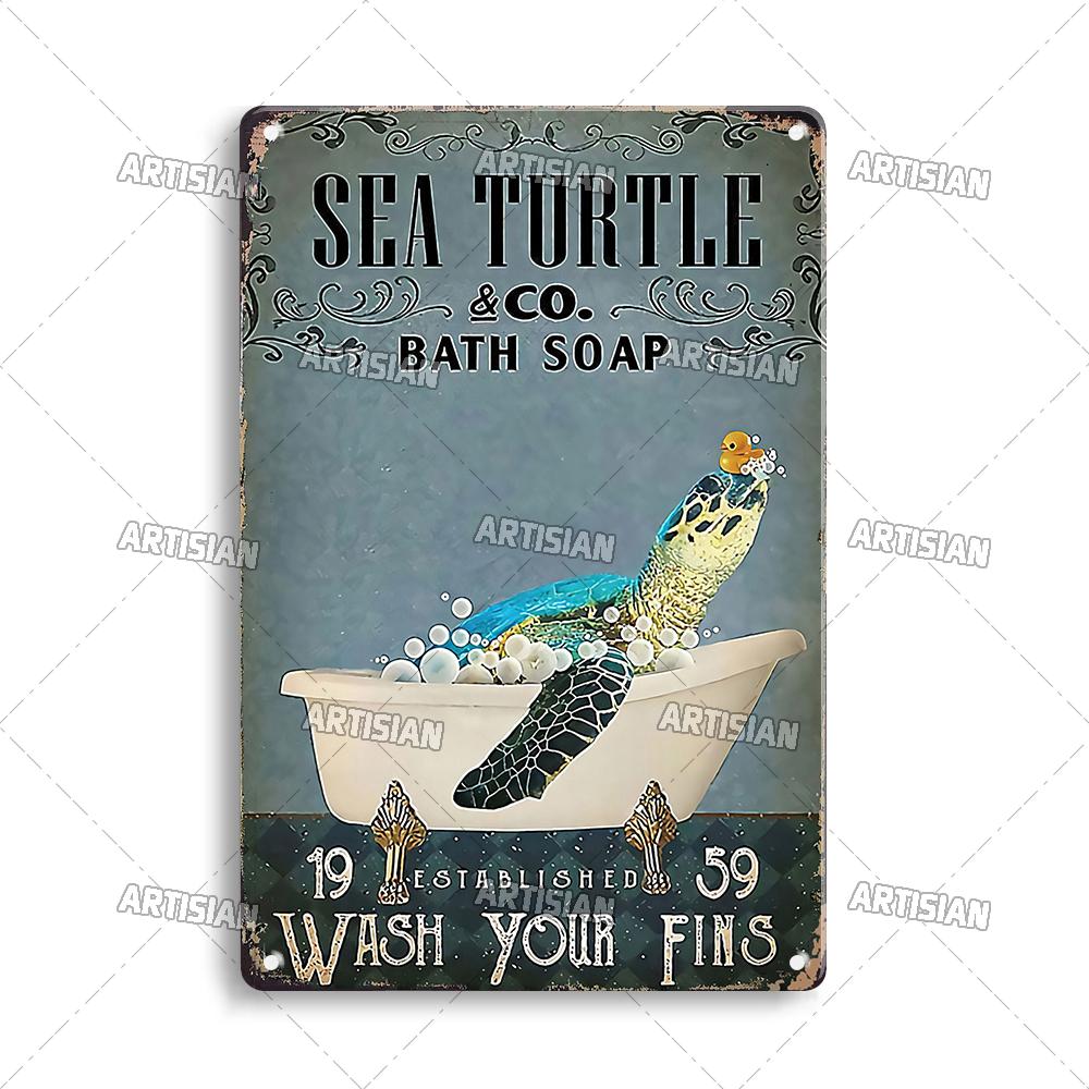 Artisian Bathroom Metal Sign Washing Room Tin Poster Toilet Decorative Plate Bath Soap Wall Decor Garage Bar Pub Club Hotel Cafe