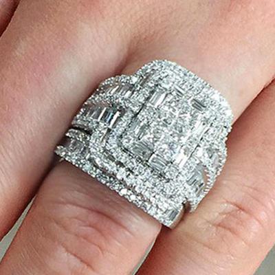 Luxus Strass Partnerring Set - Europäischer & Amerikanischer Stil