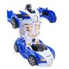 Verwandelbares Auto Spielzeug Stoßfest Duale Trägheit Robust Langlebig Roboterauto Spielzeug für Kinder Jungen Blau