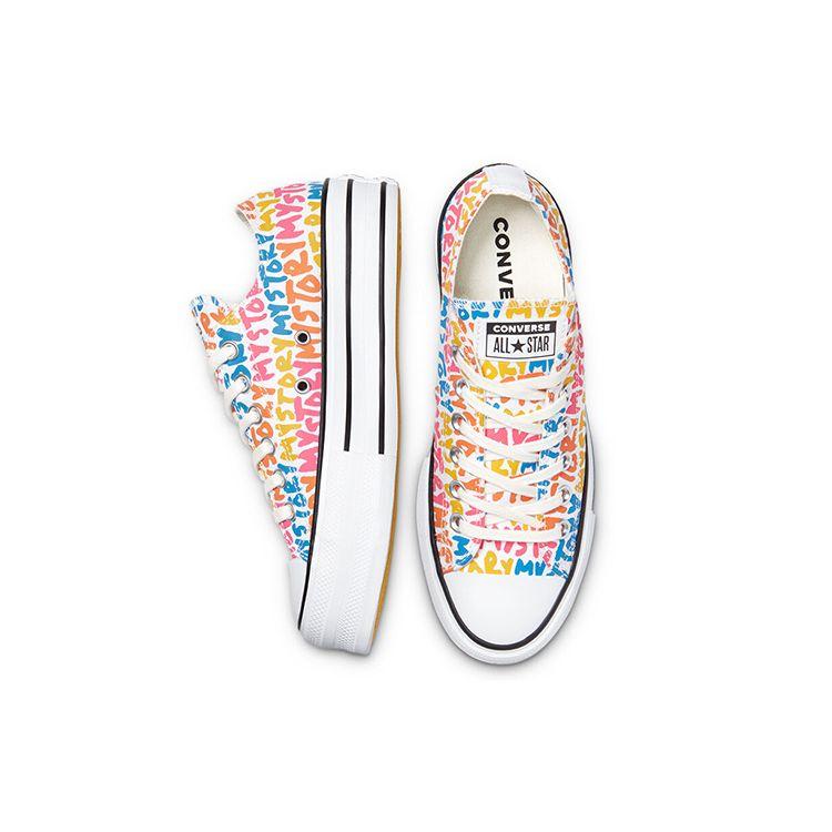 Converse  Chuck Taylor All Star Platform Low My Story Women Sneakers Multi-Color Egret Amarillo 570322C
