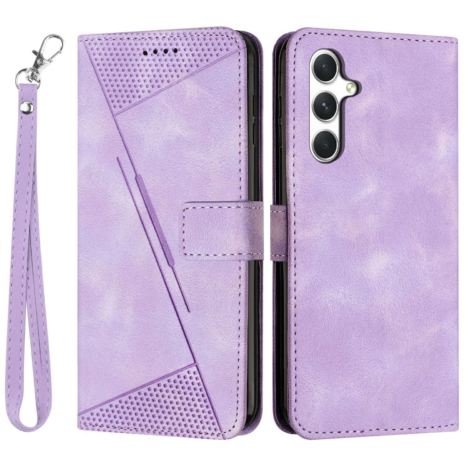

For Samsung Galaxy A36 5G Case Handbag Imprinted Triangle Leather Phone Cover D