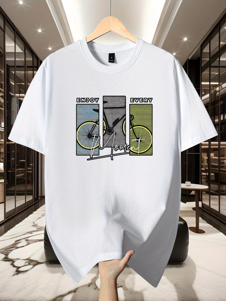100 Cotton Unisexs Tshirt Bicycle Art Print Tee Summer Casual Sport Tops Minimalist Streetwear Shirts for Unisex Daily