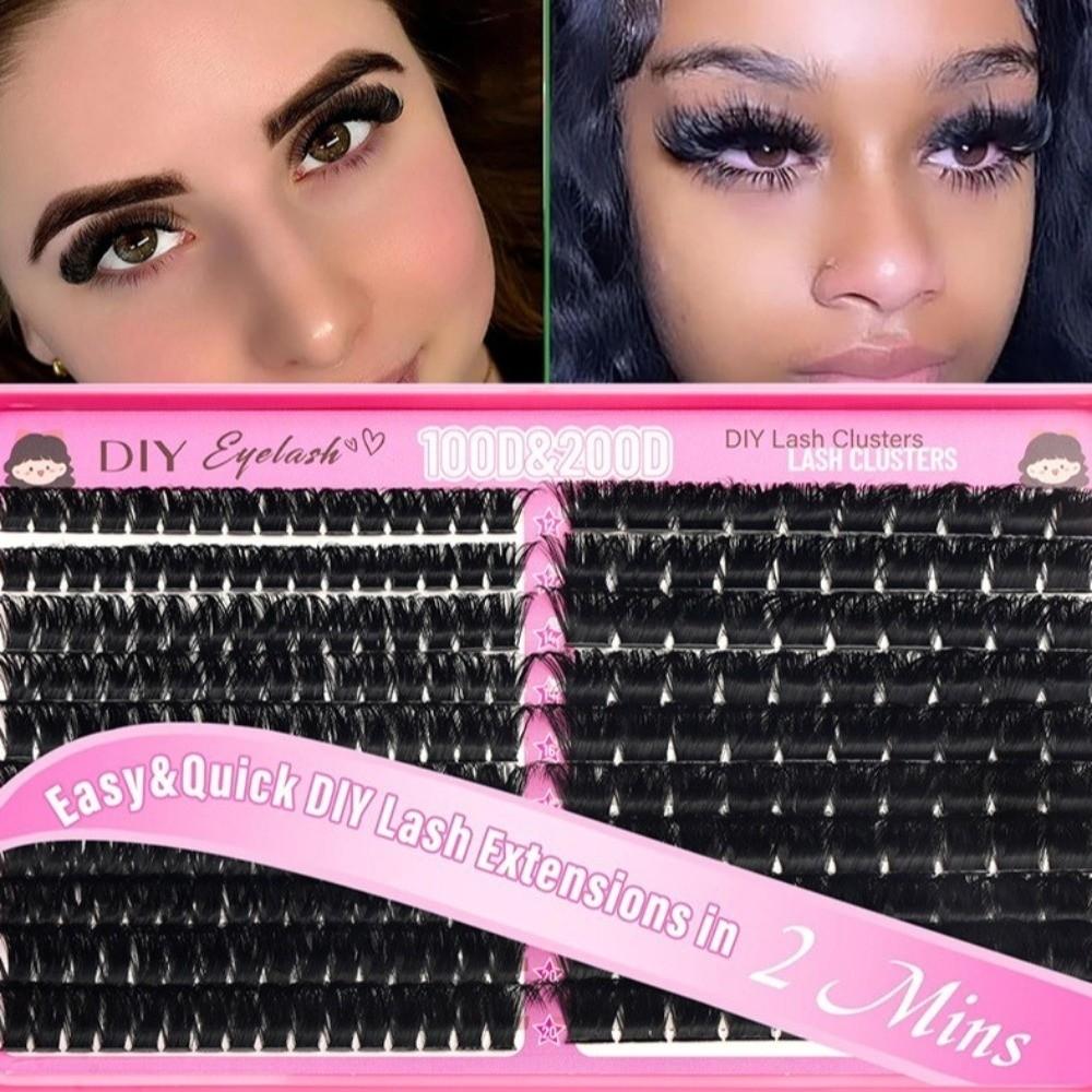 100D+200D Density False Eyelashes High Simulation Fluffy Eyelash Extension for Women