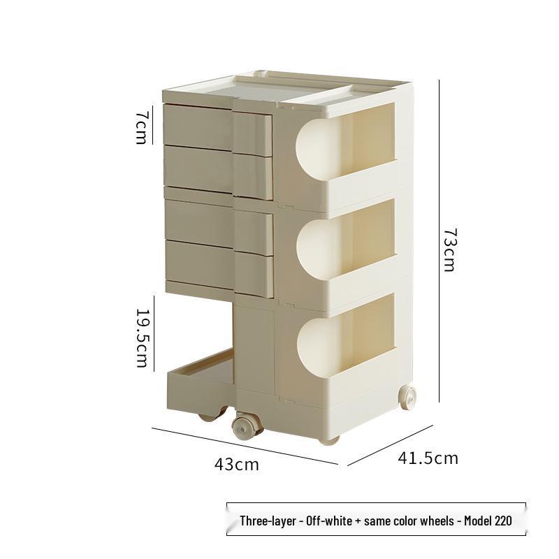 Nordic Rotating Multi-Layer Storage Cabinet: Versatile Makeup, Bedside, or Snack Organizer
