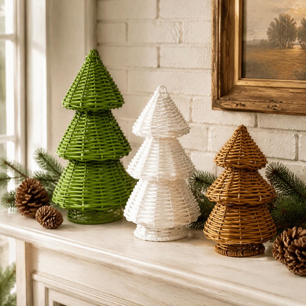 3 Sizes Desktop Xmas Ornament Mini Artificial Tabletop Trees Christmas
