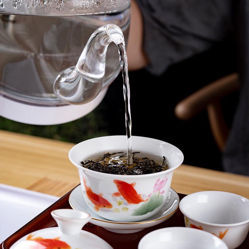 Portable Ceramic Kung Fu Travel Tea Set with Tray and Case