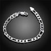 Beautiful and Elegant Wedding Women and Men Silver Plated 6MM Bracelet, High-quality  Classic Jewelry