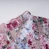 Floral Printed Casual Dress for Women Loose Fit O Neck All Match Long Sleeve