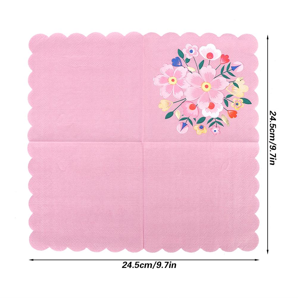 8 szt. 24,5x24,5cm Piękna Jednorazowa Serwetka Papierowa Zastawa Stołowa na Przyjęcie Ślub