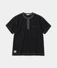UNIFORM BRIDGE Waffle Henley Neck S/S T-Shirt Black