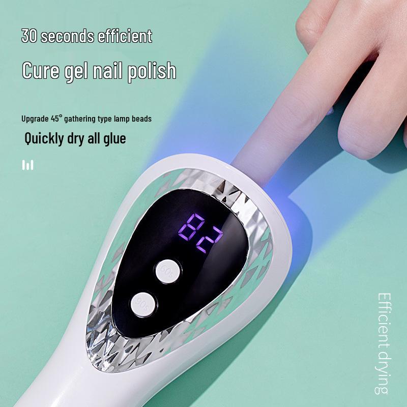 Portable Wireless Nail Art Dryer - Quick Dry, No Black Hands, Handheld Phototherapy Lamp, Japanese Display.