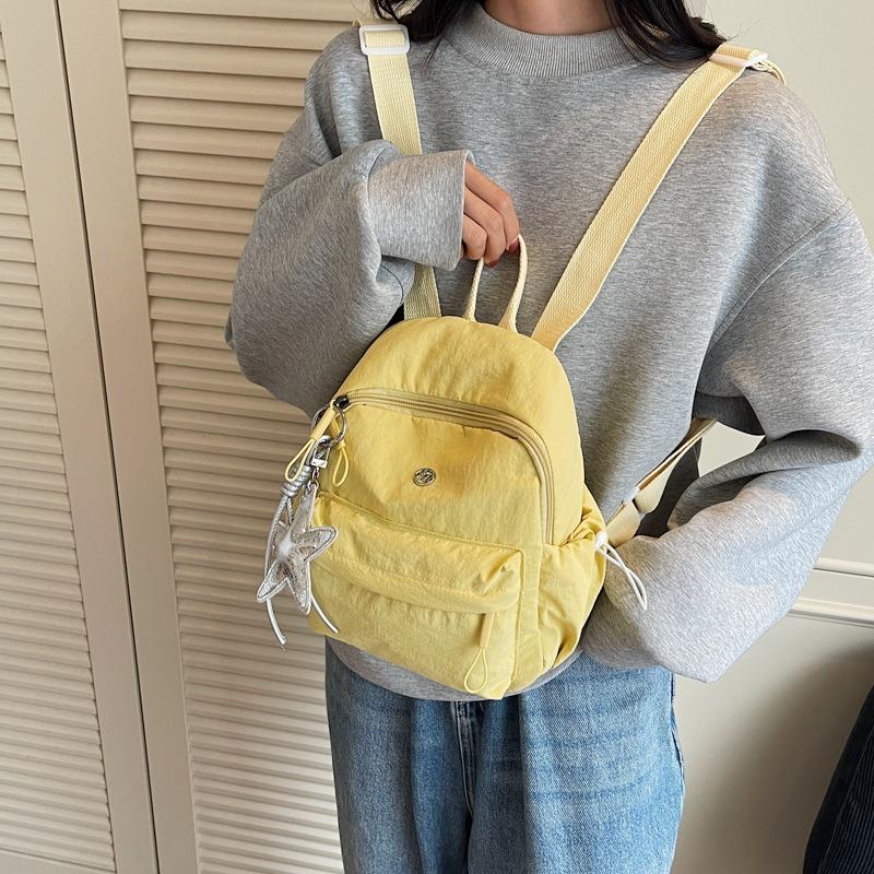 Ins Korean Version of Nylon Backpack New Large-capacity Casual Small Satchel Versatile Mini Lightweight Travel Bag
