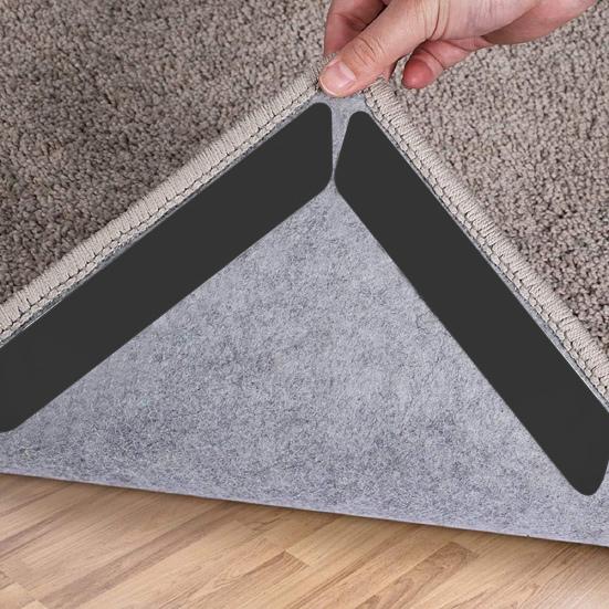 4/8/10/12/16Pcs Ladder Carpet Anti-slip Stickers Non-Slip Rug Tape Reusable Washable Grippers Washable Rug Tapes