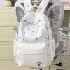Schoolbag Female Japanese Small Fresh Sweet Printed Bear Striped Backpack Junior High School Student Lightweight Large Capacity Backpack