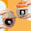 Summer Straw Weaving Pet Birds Nest Hamster Squirrels Breeding Nest Crafts Delicate Bird House Pendant for Yard Garden